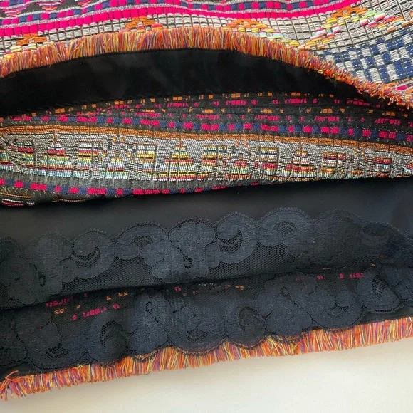 Trina Turk Layke Multi-Color Fringe Designer Dress Square Neck 3/4 Sleeves 2 - Picture 10 of 15